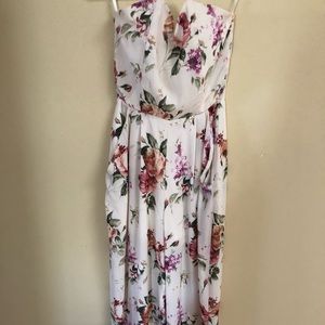 NWT Top shop strapless floral jumpsuit